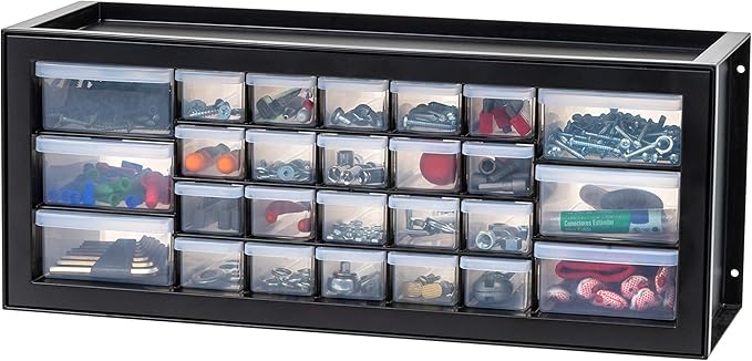 IRIS USA Plastic Storage Drawers, Made in USA, 26-Drawer Organizer Cabinet