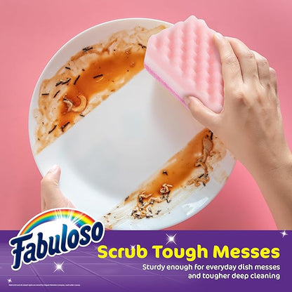 Fabuloso Scratch-Free Kitchen Dish Sponges, Rainbow Cellulose Scrubber Sponge