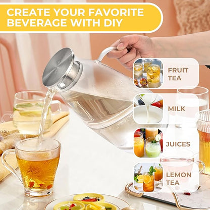 SUSTEAS 3 Liter 101 oz Glass Pitcher