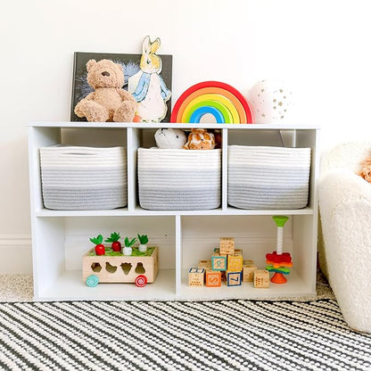 NaturalCozy Storage Cubes 9”x9”x7”Cotton Rope Woven Baskets