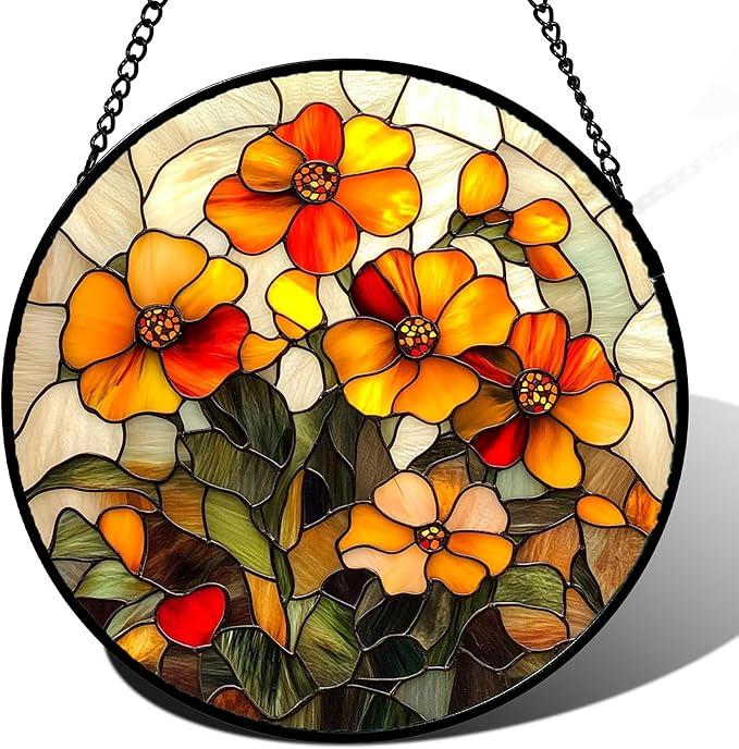 CRISGIF Stained Glass Window Hanging