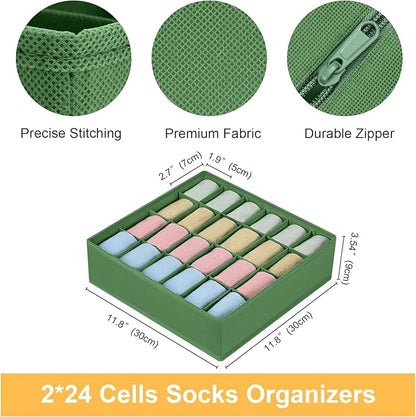 Joyoldelf Sock Drawer Organizer Divider 2 Packs Underwear Organizer, 24 Cell