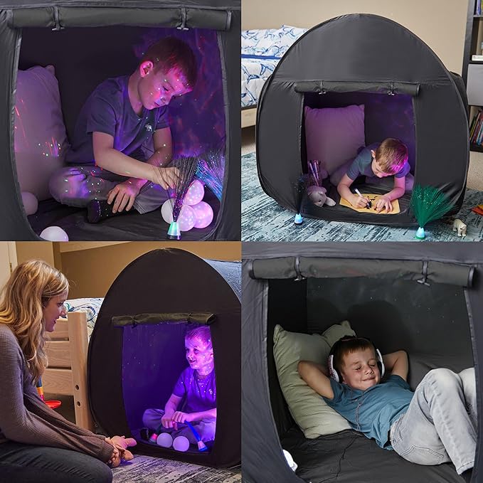 Sensory Play Tent | Calming Hideout for Kids | Sensory Den | Pop-up | Blackout | Indoor Tent | Easy to Setup | Helps with: SPD, Anxiety, ADHD, Autism & More | Single Size
