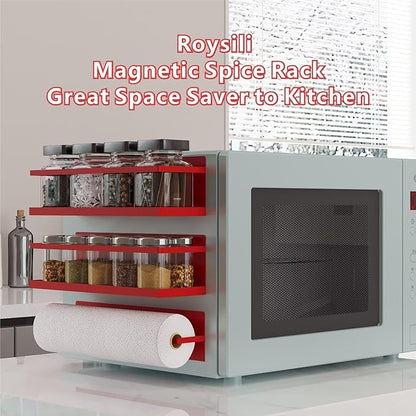 Magnetic Spice Rack For Refrigerator, Space Saving Magnetic Shelf For Fridge