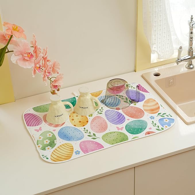 Spring Dish Drying Mat 18x24 Inches