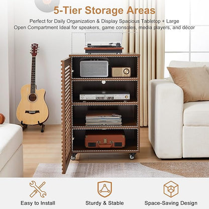 LEVNARY 5-Tier AV Media Cabinet