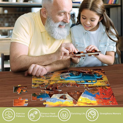6 Pack 36 Large Piece Puzzles for Seniors Puzzle Dementia Alzheimer's Products Activities for Elderly Adults Easy Jigsaw Puzzle Alzheimer's Gift for Patients in Nursing Home with 6 Storage Bags