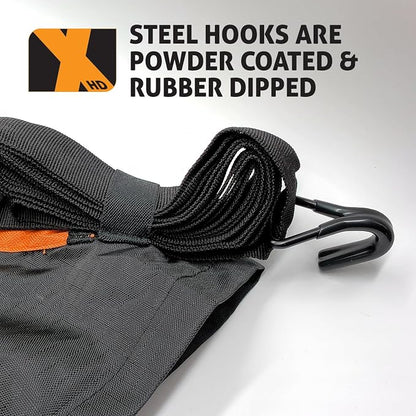 The Heavy Duty X-Cover by TRPx - Trailer and Truck Bed Cover Medium - Integrated Heavy Duty Black Tarp and Tie Down System. Fits: Short Bed, Standard Bed Trucks and Utility Trailers up to 6'6"