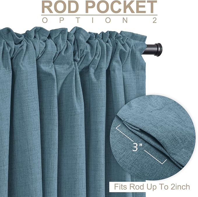 100% Blackout Shield Linen Blackout Curtains
