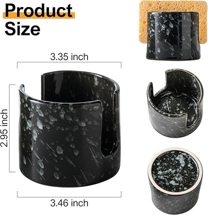 Zoeeker Sponge Holder for Kitchen, Ceramic Sink Caddy Scrub Sponge Rack Dish