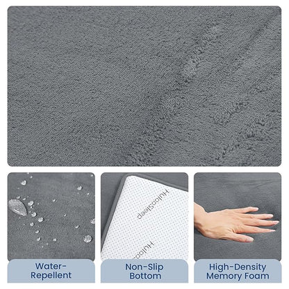 Baby Play Mat for Floor,1.3" Thick Elasti-Foam 50"×50" Playpen Mat for Tummy Time,Water Repellent Soft Coral Velvet for Toddler,Infant,Kids,Non-Slip Backing Safe for Crawling(Dark Grey)