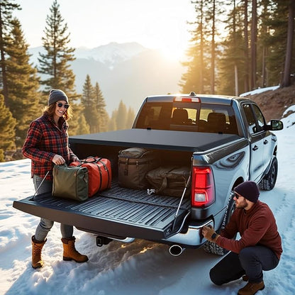 Soft Roll Up Truck Bed Tonneau Cover Fit for Dodge Ram 1500 2009-2024 (Classic ONLY) 5.7 ft Bed Without Rambox