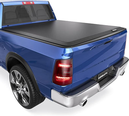 KUIPERAUTO Roll-Up Soft Vinyl Truck Bed Tonneau Cover Fleetside Compatible with 2019 2020 2021 2022 2023 2024 2025 2026 Ram 1500 New Body No RamBox On Top (6.4/6.5 FT Feed Bed)