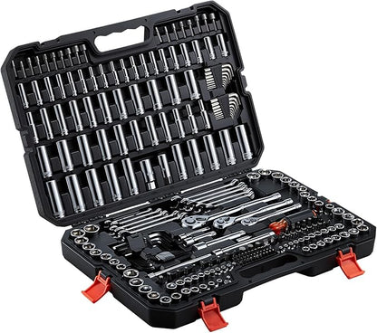 VEVOR Mechanics Tool Set, 253-Piece Mechanic Tool Kit, 1/4 in, 3/8 in, and 1/2