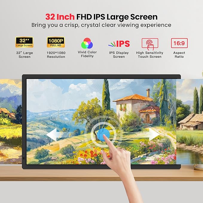 Frameo 32" Extra Large Digital Picture Frame, Smart WiFi Photo Frame