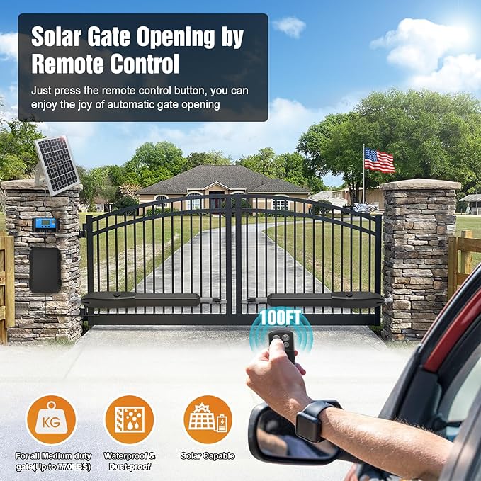 JUJIANG C026 Solar Gate Opener