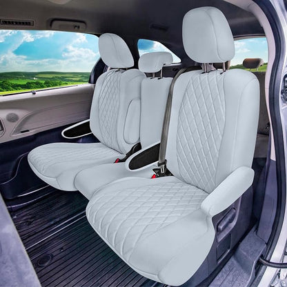 FH Group Custom Fit Car Seat Covers for Toyota Sienna 2011-2020, Car Seat Cover Full Set, 8 Seater Automotive Seat Covers in Solid Gray Neoprene, Waterproof and Washable Seat Covers