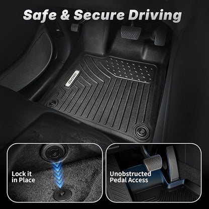 OEDRO Floor Mats for 2024-2013 Toyota 4Runner 7 Seater, Custom Fit TPE All-Weather 4Runner Car Mats Includes 1st, 2nd Row & 3rd Row Floor Liners, Black