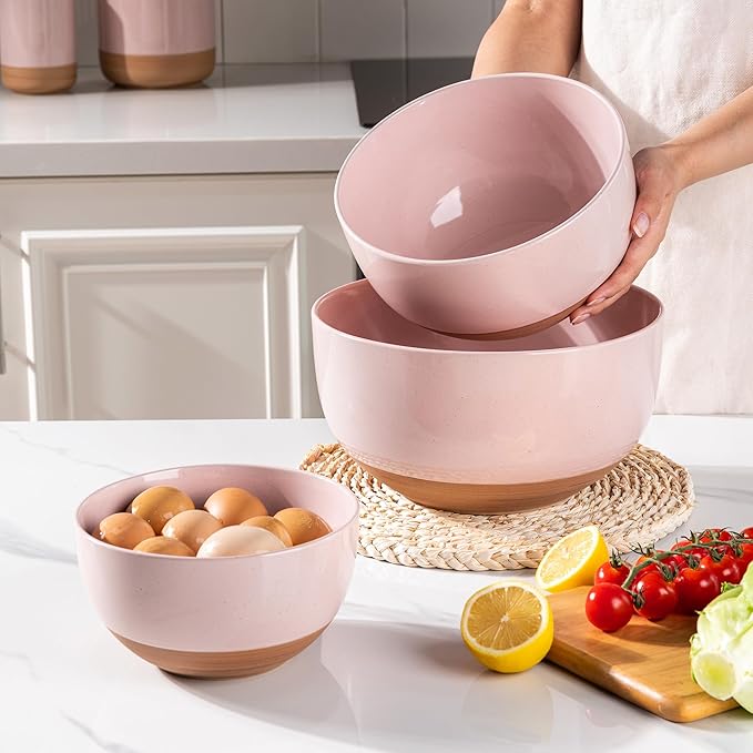 AmorArc Ceramic Mixing Bowls|Nesting Bowls Set of 3