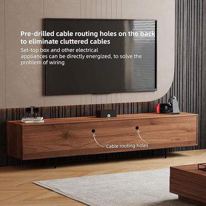 gaoyangjiaju 94.48" Mid-Century Modern TV Stand, Walnut Media Console