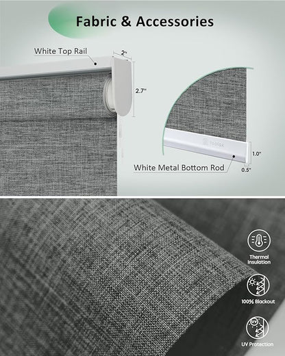 Yoolax Motorized Blinds App Control, Cordless Automatic Shades Roller Window