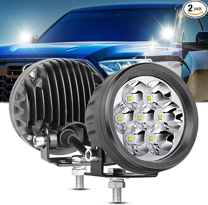 Round LED Pod Lights, ACEC SHOP 2PCS 42W 3.5 Inch Spot Beam Driving Lights Off Road Light Ditch Light Round LED Pods for Trucks Pickup SUV UTV ATV Boat Motorcycle