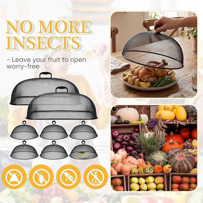 Hicarer 16 Pcs Metal Mesh Screen Food Cover