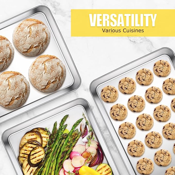 Terlulu Baking Sheet, Cookie Sheet, Stainless Steel Baking Pan, 2 Piece-19.6''x
