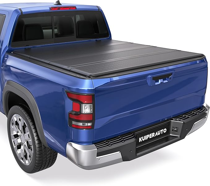 KUIPERAUTO 5FT Fiberglass Tri Hard Compatible for Nissan Frontier 2005-2025 Tonneau Cover Truck Bed Cover Fleetside Bed On Top 60Inch