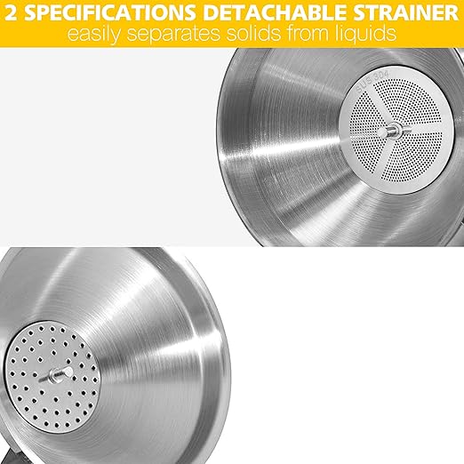 Anaeat Stainless Steel Kitchen Funnel, Oils & 1 Pc Cleaning Brush