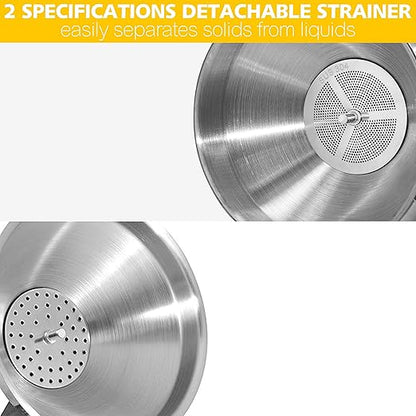 Anaeat Stainless Steel Kitchen Funnel, Oils & 1 Pc Cleaning Brush