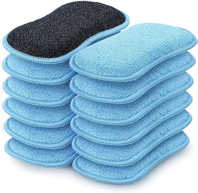 HOMEXCEL 12 Pack Multi-Purpose Scrub Sponges Kitchen, Dish Sponge, Non-Scratch