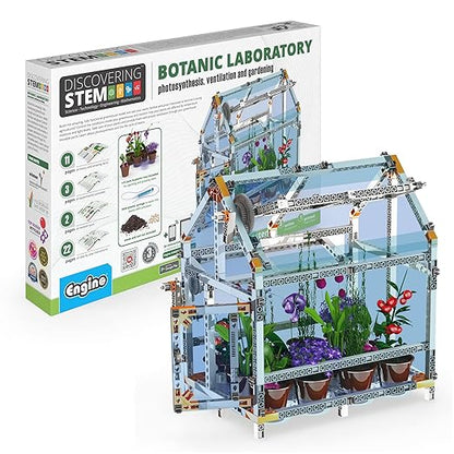 Engino- STEM Toys, Building Set for Kids 9+, Botanic Laboratory- Fully Functional Greenhouse, STEM Kit, Gift for Boys & Girls, Engineering Kit, Learning & Education Toys