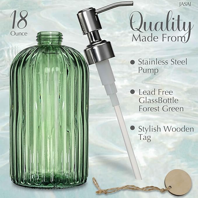 JASAI 18Oz Green Soap Dispenser