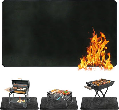 Ogrmar 48 x 30 Inch Under Grill Mats for Outdoor Grill, Indoor Fire Pit/Fireplace Mat, Waterproof Oil-Proof Grill Floor Pads, BBQ Mat Protector for Deck, Patio and Grass (48 * 30 Inch)