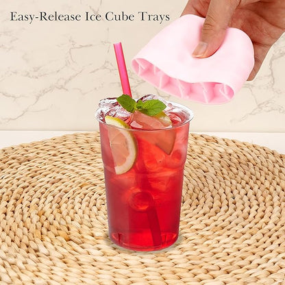 2 Pack Cylinder Silicone Ice Cube Molds, Easy-Release Ice Cube Trays