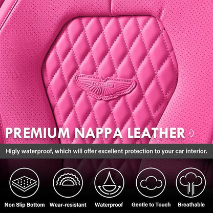 Coverado Automotive Seat Covers Front Seats, Seat Covers 2 Pack, Rose Car Seat Cover, Waterproof Auto Seat Covers, Car Seat Cushion, Front Car Seat Covers Leather Car Seat Protector Fit for Most Cars