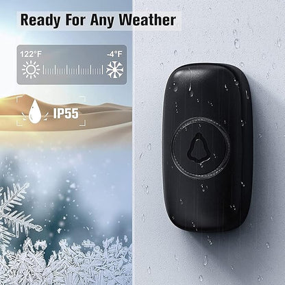 SECRUI Wireless Doorbell with 3Receivers 2 Push Buttons, Easy installation