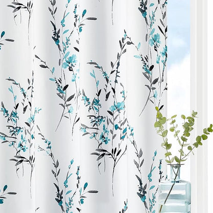 MYSKY HOME Floral Curtains for Living Room Thermal Insulated Light Blocking