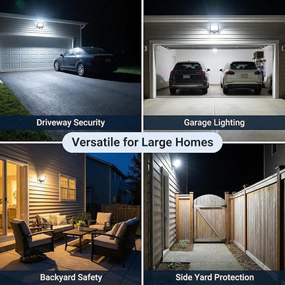 XXBSAZ 100W LED Flood Lights Outdoor, Plug-in & Hardwired Security Lights