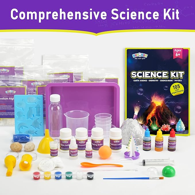 BenBen Science Kits for Kids Age 8-12, 105 Experiments Educational Toy, STEM Toys for 6 7 8 Year Old Boys Girls Christmas Birthday Gift, Science Kits for Kids Age 5-7, Chemistry Set for Homeschooling