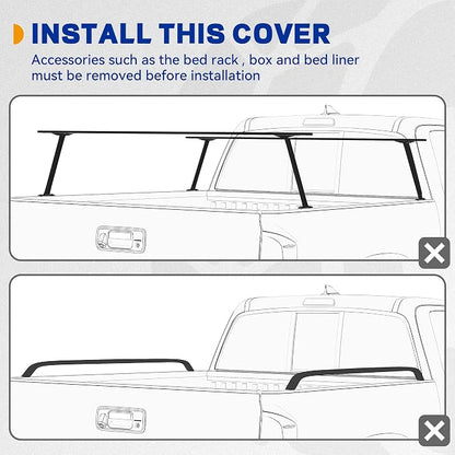 Soft Tri-Fold Truck Bed Tonneau Cover Fit for Chevy Colorado/GMC Canyon 2015-2026 5.2 ft Bed