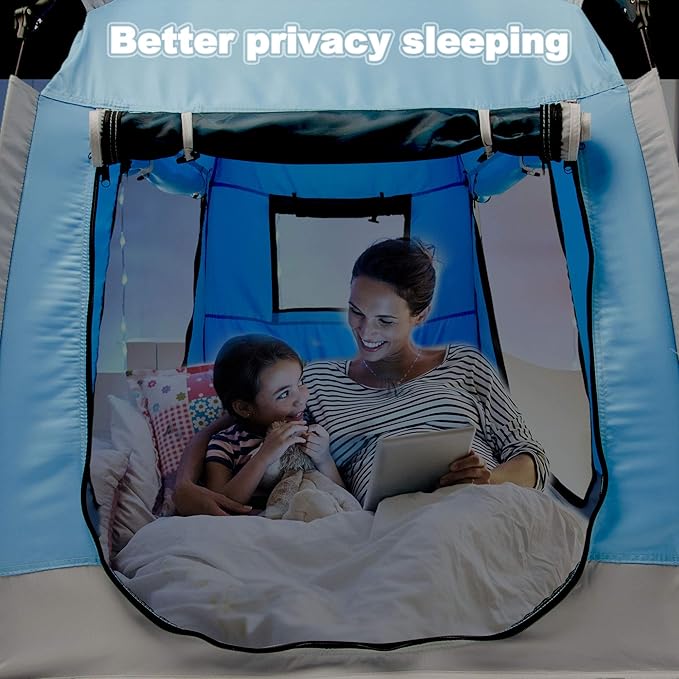 Easy Set Up Kids Playhouse with Nice LED Light Strip and 3 Large Opens,Portable Children Play Tent & Privacy Room for Indoor & Outdoor Games with Carry Bag-Free Space for Toddlers-Birthday Gifts