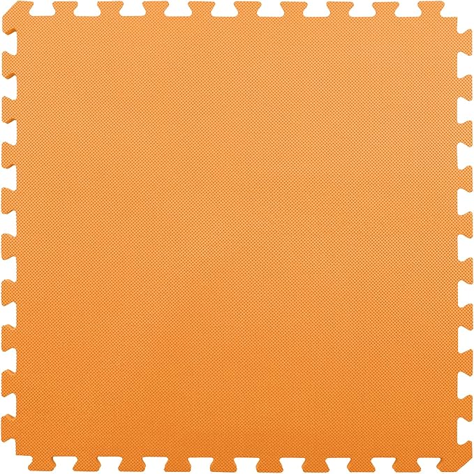FlooringInc's 1/2" Soft Non-Toxic Baby Play Mat, Toddler Playmat, Colorful Puzzle PlayMat, Floor Mats for Kids & Babies, EVA Foam Interlocking Tiles for Nursery & Playroom | Orange, 4 Tiles, 16 Sq/Ft
