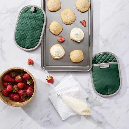 KitchenAid Asteroid Pot Holder 2-Pack Set, Pebbled Palm Green