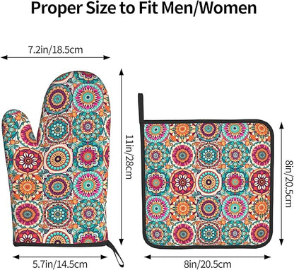 Boho Oven Mitts and Pot Holders