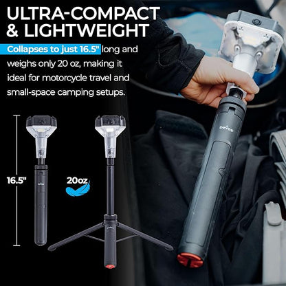 DEVOS - LIGHTRANGER 800 Mini Telescoping Camp Light, 4.5 Tall with 800 Lumens, Ultra Compact & Portable, Rechargeable LED Lantern, Up to 30-Hour Runtime, 1 Year Warranty, Includes Carry Case