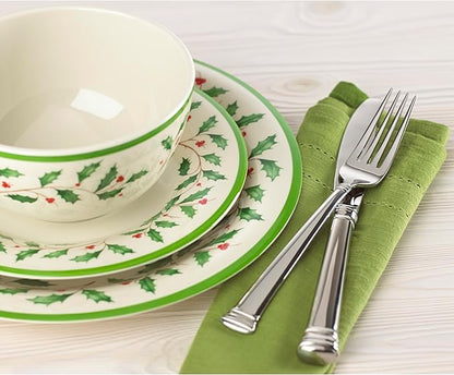 Lenox 863669 Holiday 4-Piece Melamine Dinner Plate Set, Christmas Dinnerware, Hosting (Pack of 4)