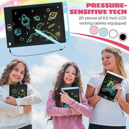 Zhehao 20 Pack LCD Writing Board for Kids, 8.5 Inches Doodle Reusable Screen Drawing Pad Erasable Painting Pads Educational Toy for 3-8 Years(Cute Color)