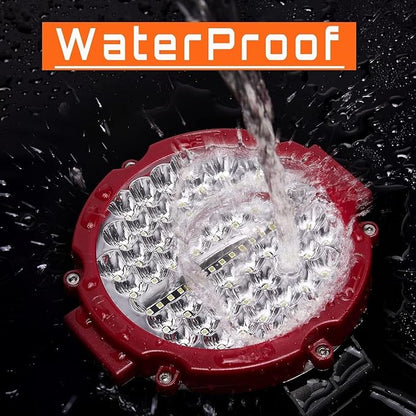 Offroad Lights, 7 Inch Round Off Road Light Pods 210W 10000lm LED Offroad Driving Auxiliary Lighting 12V 24V for Trucks ATV SXS RZR UTV Golf Cart 4x4 Car Jeep Off-Roading Waterproof, 2 Pack
